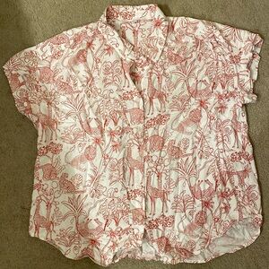 Jane & Delancey animal print button down t shirt